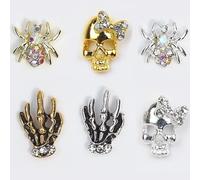 Pongnas Halloween Nail Art Decorations, 3D Alloy Metal DIY Nail Art Accessories with Scary Style Images, for Manicure Supplies Decoration Kits Party Daily Use (Halloween Accessories)