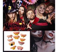 Pongnas Halloween Ugly Teeth Funny Party False Rotten Teeth Prop Denture Model Prank Funny Tricks Joke Fake Teeth for Cosplay Costume Role-Playing