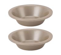 Pongnas Hamburger Bun 2 Pack - Carbon Steel Round Baking Pan with Non-Stick Coating for Uniform Burger Buns Pancakes and Tarts - Gold Finish 4 Inch Diameter Food-Grade Bakeware