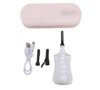 Pongnas Heated Eyelash Curler with 3 Adjustable Temperature Modes, 3 Replacement Brush Head Heating Lash Curler, Smart Memory, Light Indicators for Charging, Long Lasting Curls All Day (White)