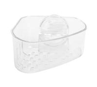 Pongnas Kitchen Sink Corner Organizer Triangle Sponge Holder Suction Cup Sink Corner Rack No Drill Installation with Odor Proof Coating for Sponges Scrub Brushes Small Utensils (Transparent)