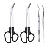 Pongnas Long Handle Toenail Scissors, Stainless Steel Angled Cutter with Nail Lifters, Slant Tip Cuticle Trimmer for Salon Home Use