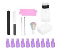 Pongnas Nail Polish Remover Kit, Professional Nail Art Soak Off with File Dust Brush Finger Separator, for Home and Salons