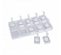 Pongnas Non Magnet Nail Stand 10 Grid Double Row Acrylic Nail Art Practice Holder with Handheld Integrated Design for Home Salon Travel DIY Display (Double Row 10 Grid)