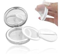 Pongnas Plastic Empty Reusable Powder Puff Case, Empty Refillable Loose Powder Box, Portable Makeup Setting Powder Blush Case Container with Powder Puff