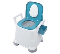 Pongnas Portable Bedside Commode Toilet Chair with Height, Wide Armrests and Easy-to- Design for Seniors (Hard Seat Ring)