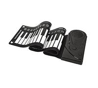 Pongnas Portable Keyboard Piano, Foldable Piano Roll Up Keyboard Piano with Built in Speakers and 3.5mm Output Jack 49 Keys Electronic Keyboard Hand Rolling Up Piano for Beginners Learning (Black)