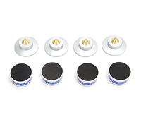 Pongnas Preffair Premium Isolation Feet Pads for Turntables, Speakers & Amplifiers - Noise-Reducing Brass & Aluminum Spikes (Silver)