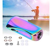 Pongnas Replacement Colorful Fishing Reel Handle, Colorful Fishing Reel Handle Wheel Rocker Arm Modification Power B Metal Baitcasting Accessories (Flat colorful hold pills)