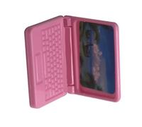 Pongnas Roseate Dollhouse Laptop Simulation Notebook Toy for Kids Girls - Miniature Educational Toy with Features (Pink)