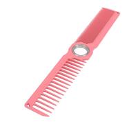 Pongnas Rotatable Cutting Comb Dual Tooth Hair Cutting Comb for All Hair Types with 20.5cm Rotating Barber Seamless Glide Fidget Spinner Handle (Pink)
