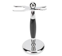 Pongnas Shaving Brush Stand Holder Double Sided Shaving Tool Stand with Rosewood Alloy Base for Men Bathroom Grooming Accessories (Blue)
