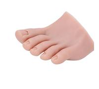 Pongnas Silicone Practice Foot Pedicure Training Foot Half Foot Model for Nail Art Training with Dark Skin Color Toes Soft Silicone Material (Left 12473015)