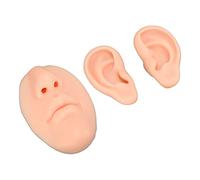 Pongnas Simulated Appearance,Piercing Silicone Model, for Home, Hospital, Body Piercing Salon, Durable and Reusable,Nose and Mouth Model with Practice, for Piercing Practice, Suture (Light Skin Tone)