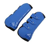 Pongnas Sport Boots For Horses, Horse Jumps Splint Boots For Front Leg 2pcs PU Shell Tendon For Riding Shock Absorbing Jumping Competition (Blue front legs XL 39x39x12.5cm)