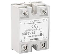 Pongnas SSR25 AA 25A Solid State Relay, AC Input 80- AC Output 24-480V, with Plastic Insulating Cover for Industrial Automation