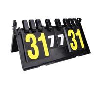 Pongnas Tabletop Scoreboard 4 Digit Portable Flip Score Keeper for Table Tennis Badminton Tennis Football Indoor Outdoor Sports Match - Sturdy ABS Frame with Double-Sided Cards & Folding