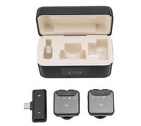 Pongnas to 2 Channel Lavalier Microphone System with Noise Reduction for Vlogging Live Streaming Interviews - 2.4GHz Low Latency 30m Studio-Quality Recording Kit for Smartphones Cameras L