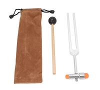 Pongnas Tuning Fork, Aluminum Alloy Resonant Vibration Instrument for Relaxation and Mental Clarity, with Hammer Storage Bag, for Home Students and Sound Experimen (Silver)