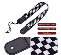 Pongnas Ukulele Strap Guitar Strap Ukulele Shoulder Strap Adjustable 3.8cm Wide 61 104cm Long Soft Polyester with Plastic Buckle for Ukulele Accessories (Black & White)