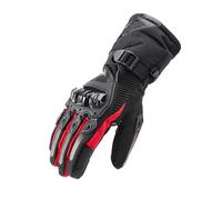 Pongnas Winter Motorcycle Gloves Warm Motorbike Gloves with Hard Knuckle Touchscreen-Compatible Windproof Design (Red)