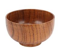 Pongnas Wooden Soup Bowl Unique Texture Japanese Design Round Kitchen Essential for Rice Noodle Salad Fruit