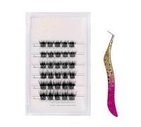 Pongnas Z'LRAQI Beauty -Looking Glue- False Eyelashes with Self-Adhesive Clusters, 30 Pieces in 10mm, 12mm, and 14mm Sizes (MF10-7)