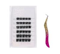 Pongnas Z'LRAQI Beauty -Looking Glue- False Eyelashes with Self-Adhesive Clusters, 30 Pieces in 10mm, 12mm, and 14mm Sizes (MF10-6)