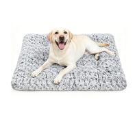 Pongpai Comfortable Dog Cat Beds for Indoor Outdoor Use, Fluffy Self Warming Pet Sleeping Mattress Crate Cushion, Non-slip Backing (75x50cm,Light gray)