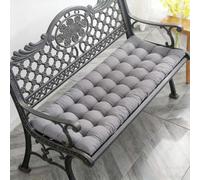 Pongpai Garden Bench Seat Cushion, Sun Lounger Cushions with Non-Slip Straps, Thick Rectangle Seat Pad for Indoor Outdoor Patio Reclining Chair Garden Chaise (110x40cm,Gray)