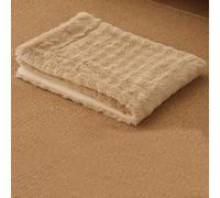 Pongpai Soft Cat Pad Self-warming Pet Blanket, Dual Use Cat Dog Sleeping Pads Thin Quilt, Plush Heat Mat for Indoor Outdoor, Washable (Khaki,100x70cm)