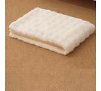 Pongpai Soft Cat Pad Self-warming Pet Blanket, Dual Use Cat Dog Sleeping Pads Thin Quilt, Plush Heat Mat for Indoor Outdoor, Washable (70x55cm,Off-white)