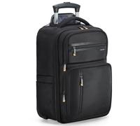 Ponhog Backpack with Wheels - 15.6 inch Laptop Rolling Rucksack on Wheels for Men Women,Wheeled Backpack Flight Approved Water Resistant Carry on Trolley Suitcase for Travel Trip Business,Black