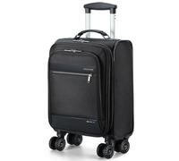 Ponhog Cabin Suitcase for 45x36x20cm EasyJet Cabin Size Compliant, Lightweight Underseat Luggage with Detachable Spinner Wheels, Expandable 30L Softside Travel Bag, Black
