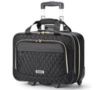 Ponhog Rolling Laptop Bag with Wheels for Women - Rolling Briefcase 15.6 Inch Laptop Bag Flight Approved Trolley Bag Carry On Luggage for Work Travel College Computer Business Lightweight Black