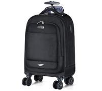 Ponhog Wheeled Backpack - 15.6 Inch Laptop Travel Backpack with 4 Spinner Wheels, Flight Approved Trolley Rucksack for Women & Men, Cabin Approved Carry On Luggage,Black