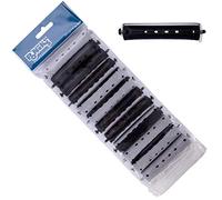 Ponik's Perm Rollers, Hair Rollers for Perm Set - 16 mm - 12 Pieces - Cold Wave Curler with Round Rubber Tabs, Black Grey