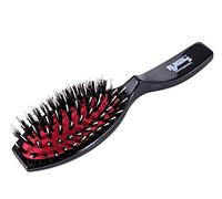 Ponik's Pneumatic Hair Brush for Hair Extensions with Natural Boar Bristles and Nylon Needles Black