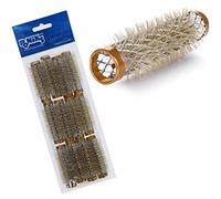 PONIK'S PROFESSIONAL - Metal Rollers, Wire Rollers with Bristles, Metal Hair Rollers, 12 Pieces, Hair Rollers 13 mm, Hair Roller Set, Hair Rollers Curls, Curler Set - Golden