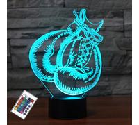 PONLCY 3D Illusion Lamp Boxing Gloves Led Night Light, 16 Colors Changing USB Desk Lamps with Remote Control, Bedroom Decoration Table Lights for Kids Birthday Gifts