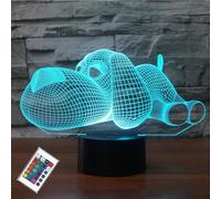 PONLCY 3D Illusion Lamp Dog Led Night Light, 16 Colors Changing USB Desk Lamps with Remote Control, Bedroom Decoration Table Lights for Kids Birthday Gifts