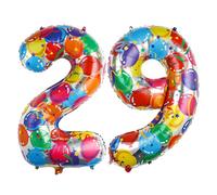 Ponmoo 40 inches Foil Balloons Numbers 29/92 Multicolour (101cm), Inflatable Helium or Air, Giant Balloon Number 0-9, 10-29, 30-100, Grand Balloons for Anniversary Wedding Birthday Party Decoration