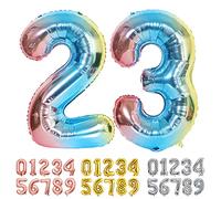Ponmoo Foil Balloon Number 23/32 Gradient Blue, Giant Numbers 0 1 2 3 4 5 6 7 8 9 10-19 20-29 30-39 40-49 50-60-70-80-90-100, Large Balloons for Wedding Anniversary Birthday Party Decoration