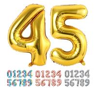 Ponmoo Foil Balloon Number 45/54 Gold, Giant Numbers 0 1 2 3 4 5 6 7 8 9 10-19 20-29 30-39 40-49 50-60-70-80-90-100, Large Balloons for Wedding Anniversary Birthday Party Decoration