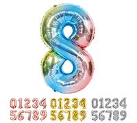 Ponmoo Foil Balloon Number 8 Gradient Blue, Giant Numbers 0 1 2 3 4 5 6 7 8 9 10-19 20-29 30-39 40-49 50-60-70-80-90-100, Large Balloons for Wedding Anniversary Birthday Party Decoration