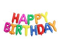 Ponmoo Foil Balloons Happy Birthday Banner Kit - Multicolour, 13 Written Letters Party Decoration Balloon