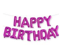 Ponmoo Foil Balloons Happy Birthday Banner Kit - Rose, 13 Written Letters Party Decoration Balloon