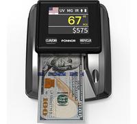 PONNOR AL-135T Counterfeit Bill Detector Money Checker Machine with 3" Digital Screen, Total Value Add Function, 4-Way Orientation & Pass/Fail Indicator Mode, Compatible with USD/EUR/CAD/MXN