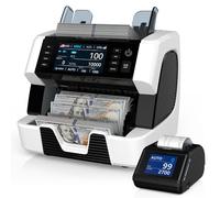 PONNOR Money Counter Machine Mixed Denomination,Value Counting, Multi Currency, CIS/UV/IR/MG/MT Counterfeit Detection Bill Counter, Cash Counter with Touch Screen for Business with Printer