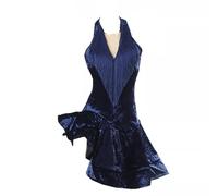 PONNYC B,XXL, Velvet Latin Performance Dresses Women's Ballroom Dancing Clothes Tango Cha Cha Dancing Outfit Skirt for Rumba Samba